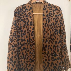 Animal Print Corduroy Blazer